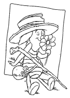 A coloring page of winnie the pooh - piglet